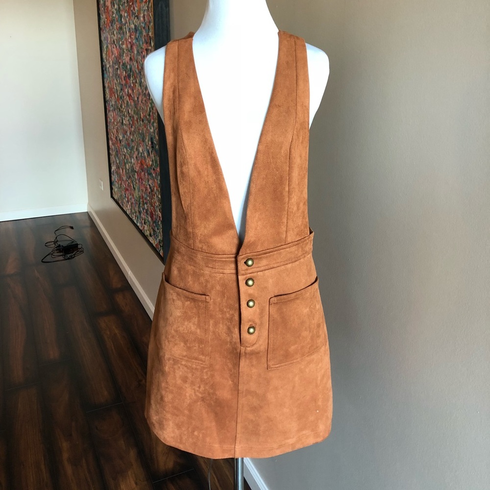 Forever 21 brown pinafore dress